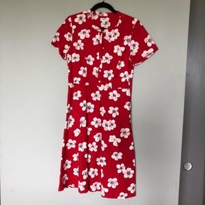 Flower Print Shirt Dress